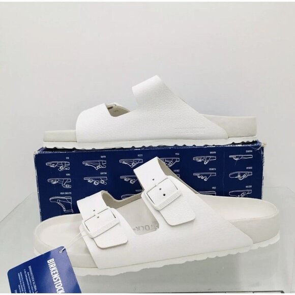 Birkenstock Arizona Exquisite- White Leather- Mens Sandals Slide EU 42 US 9- 9.5 - Picture 1 of 12